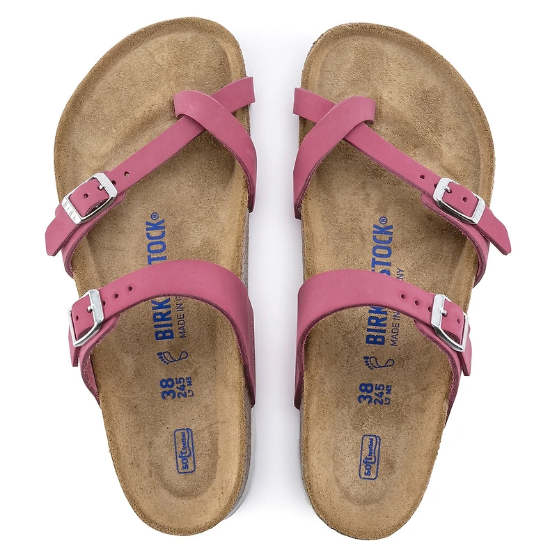 BIRKENSTOCK: MAYARI SOFT FOOT BED FUCHSIA TULIP SANDAL