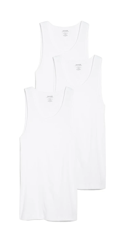 CALVIN KLEIN: WHITE TANK 3 PACK
