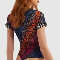 ELLESSE: SNAKESKIN THONG BODYSUIT