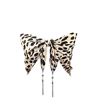 YUNIS K:LEOPARD PRINT SILK OVERSIZED BANDANA