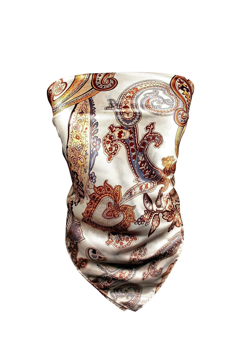 YUNIS K: PAISLEY PRINT SILK OVERSIZED BANDANA