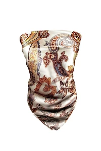 YUNIS K: PAISLEY PRINT SILK OVERSIZED BANDANA