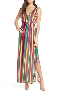 BB DAKOTA: THE RAINBOWS STRIPE MAXI DRESS