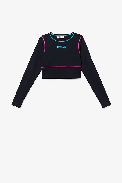 FILA: MICCI LONG SLEEVE CROP TOP