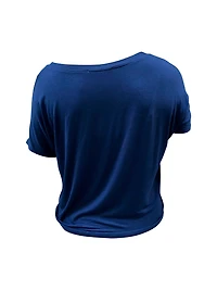 8586: V-NECK TIE KNOT CROP TOP