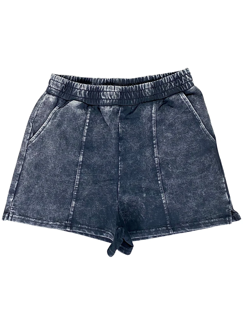 8586: ACID WASH SWEAT SHORTS