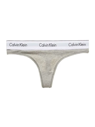 CALVIN KLEIN : GREY LOGO THONG