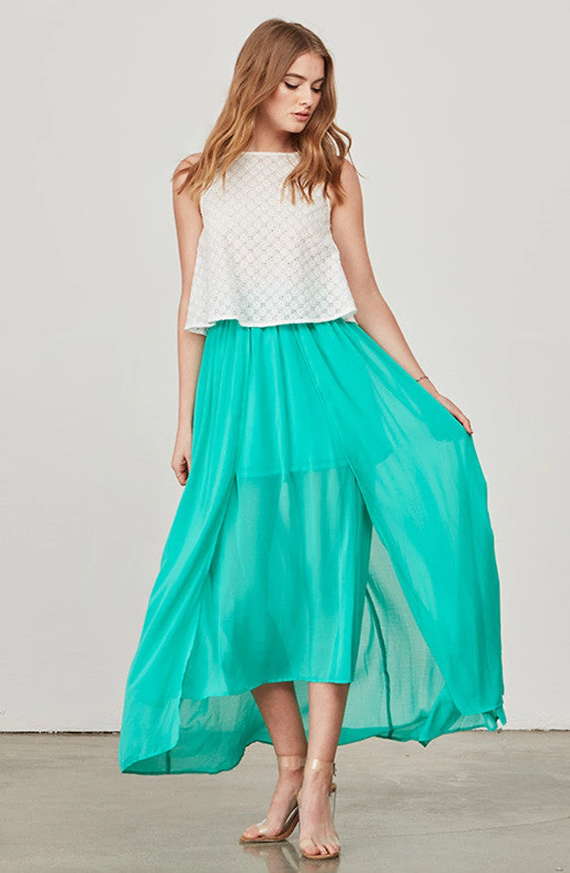 JACK BY BB DAKOTA: VITINA CRINKLE GAUZE MAXI SKIRT