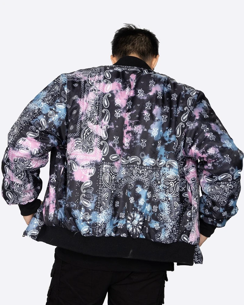 EPTM: TIE DYE BANDANA PRINTED BOMBER JACKET
