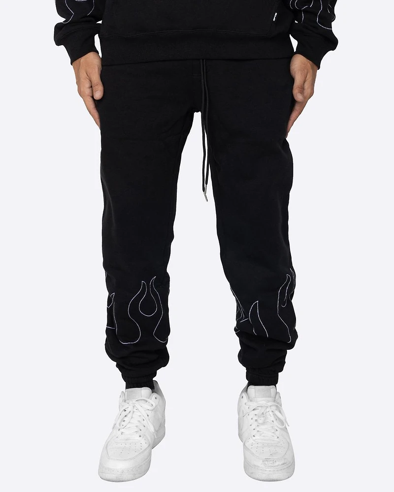 EPTM: FLAME EMBROIDERY SWEATPANTS