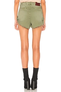 ONE TEASPOON: DISTRESSED MILITAIRE SAILOR SHORT KHAKI