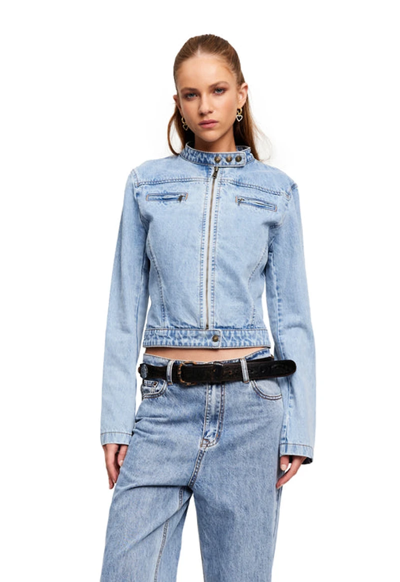LIONESS: BELLA MOTO DENIM JACKET
