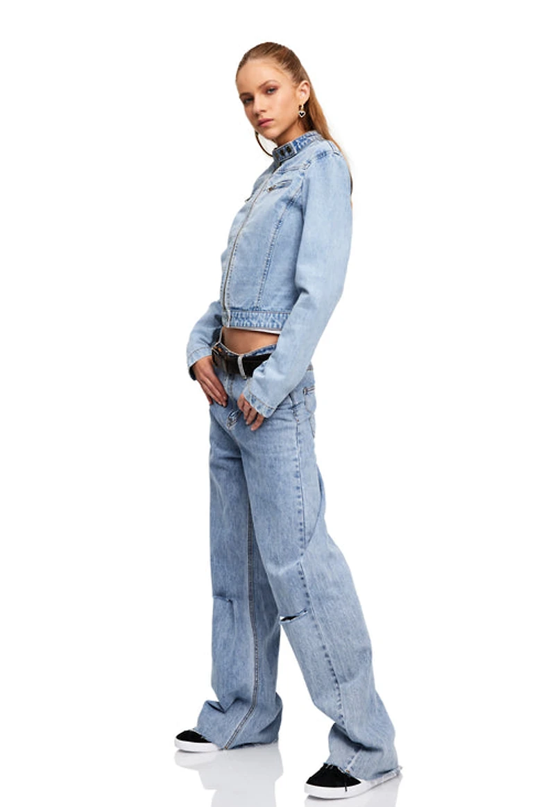 LIONESS: BELLA MOTO DENIM JACKET
