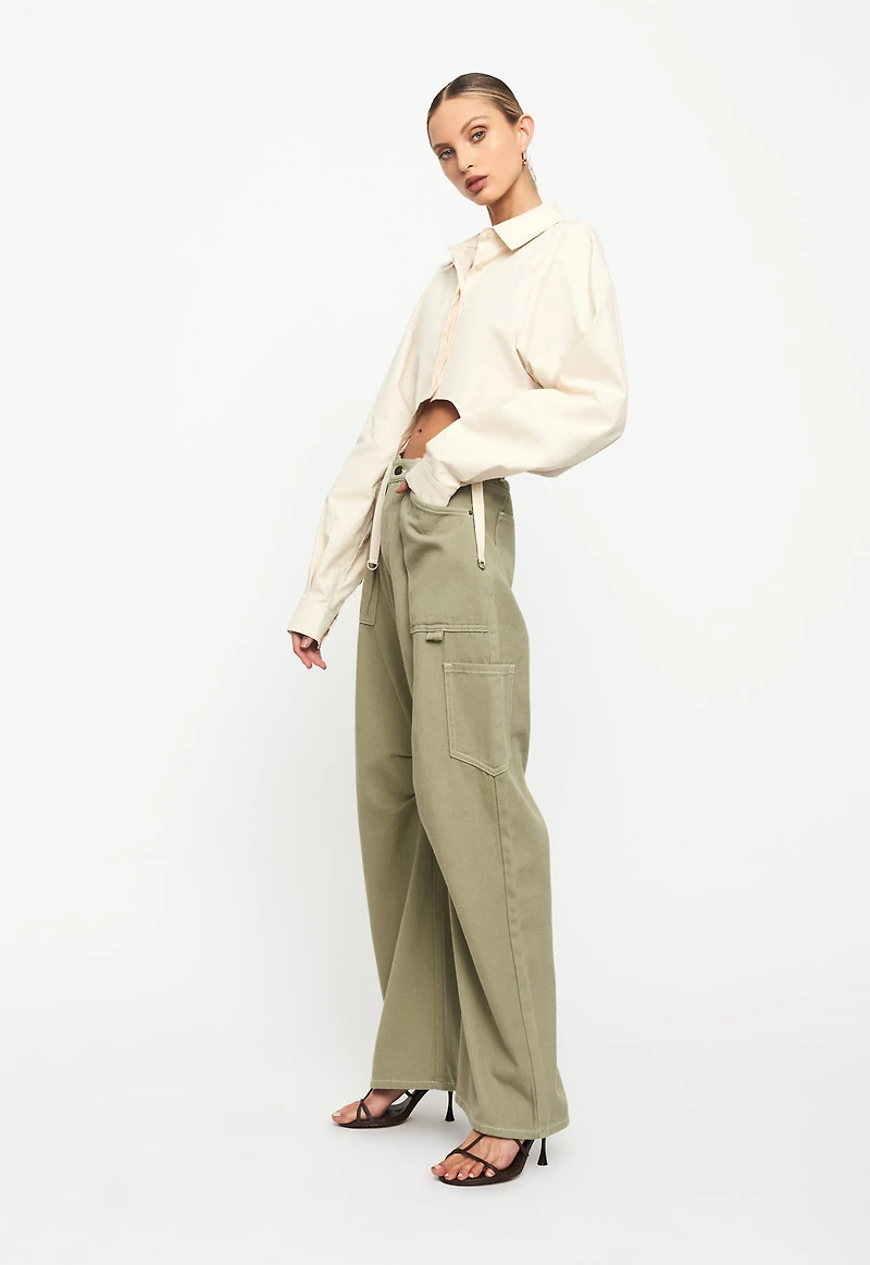 LIONESS: VENETIAN CROP SHIRT