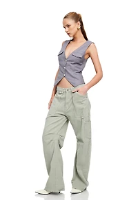 LIONESS: CINCO FITTED VEST SLATE