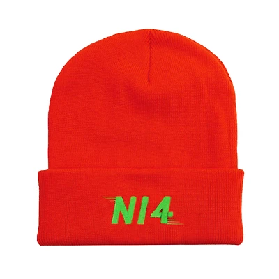 NI4: NEON ORANGE LOGO BEANIE