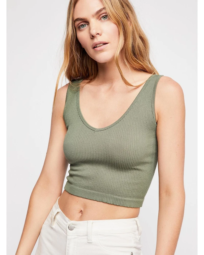 FREE PEOPLE: SOLID BRAMI RIB CROP TOP