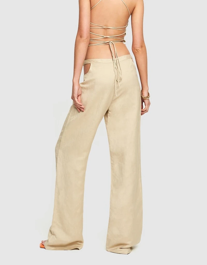 LIONESS: GIZA CUT OUT PANT WHEAT