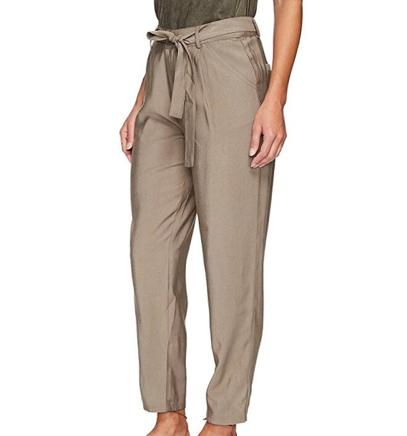 BISHOP + YOUNG: OLIVE GREEN PAPERBAG HIGH RISE PANTS