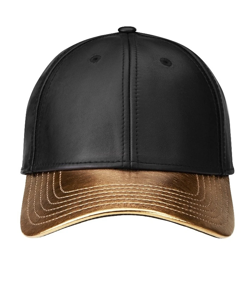 GENTS : BLACK AND GOLD LEATHER HAT