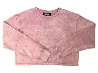 8586: BLACK LIVES MATTER ACID WASH CROP LONG SLEEVE