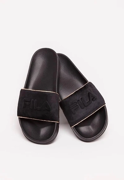 FILA HERITAGE: VELOUR SLIDE SANDAL SHOE