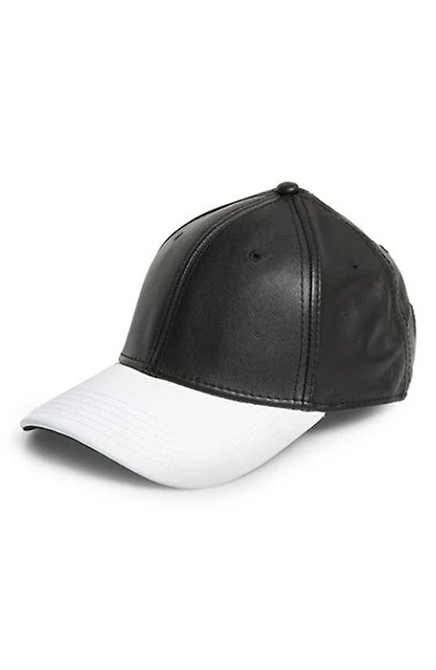 GENTS : BLACK AND WHITE LEATHER HAT