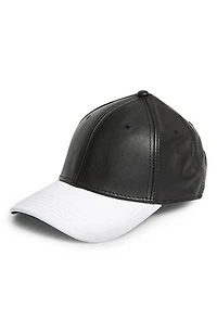 GENTS : BLACK AND WHITE LEATHER HAT