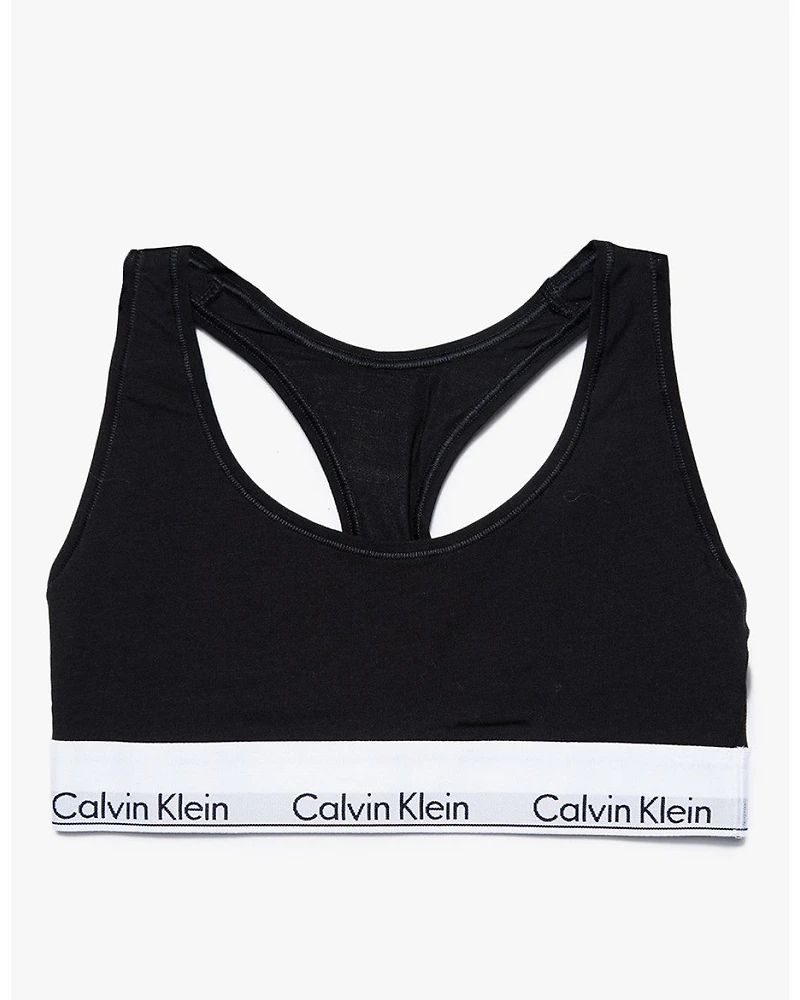 CALVIN KLEIN : COTTON BRALETTE TOP - BLACK