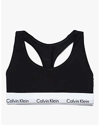 CALVIN KLEIN : COTTON BRALETTE TOP - BLACK