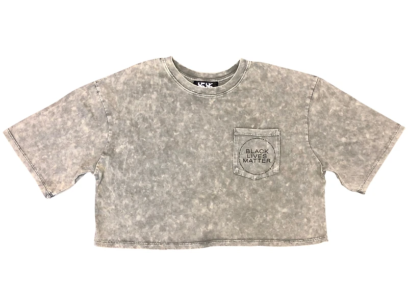 8586: BLACK LIVES MATTER ACID WASH CROP T-SHIRT
