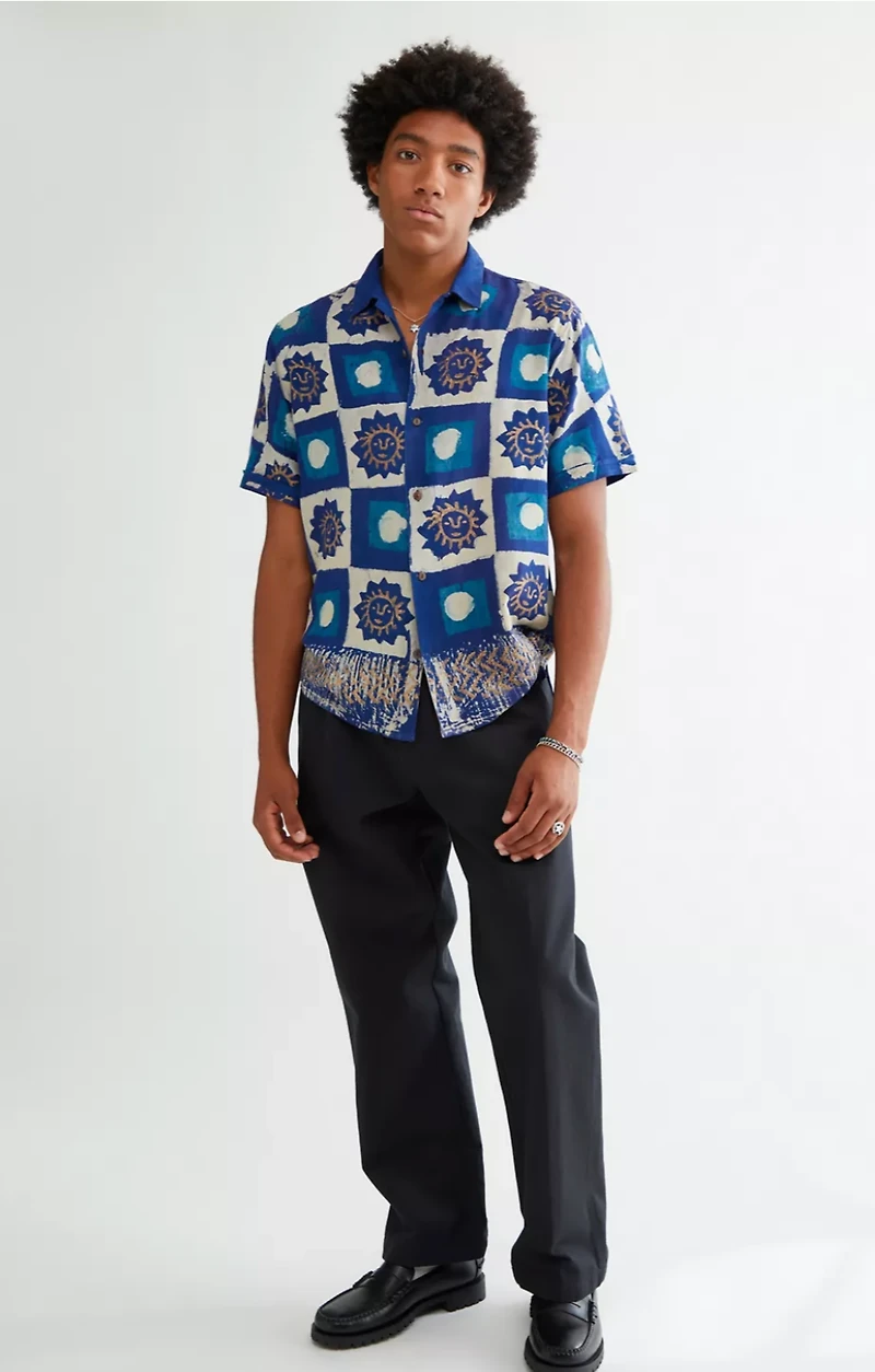 RAGAMAN: SURYA SHORT SLEEVE BUTTON UP SHIRT