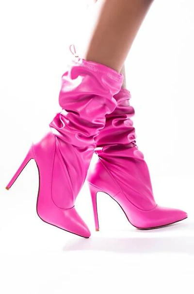 AZALEA WANG: CRENN PINK SLOUCH BOOTS