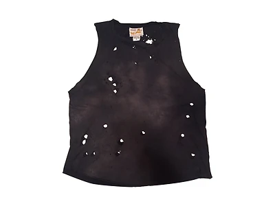 US RAGS :  DESTROYED VINTAGE BLACK TANK TOP