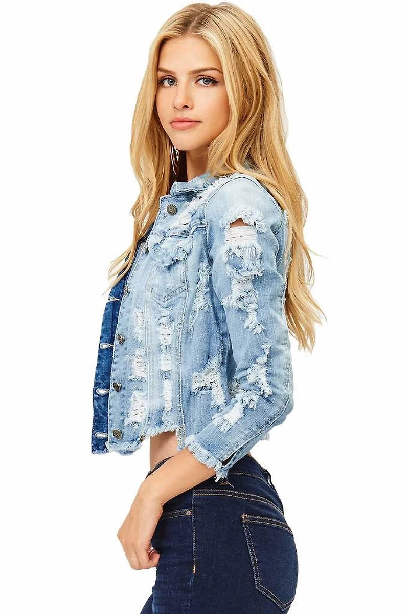 BOHO: DESTRUCTED DENIM JACKET