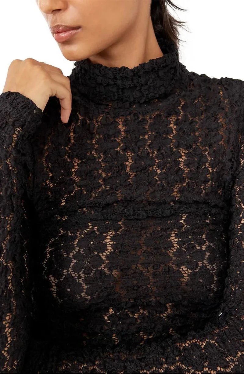 FREE PEOPLE: DAY & NIGHT LACE LONG SLEEVE BODYSUIT