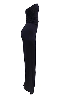 8586: NAVY KNIT WIDE-LEG JUMPSUIT