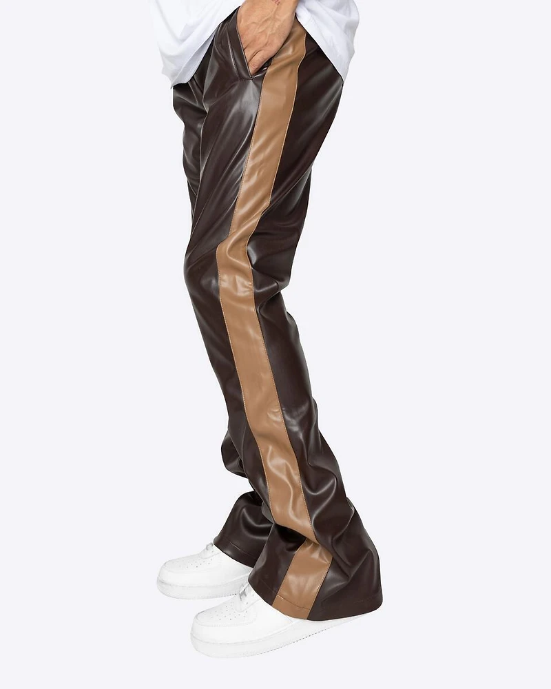 EPTM: FAUX LEATHER PLAZA TRACK PANTS