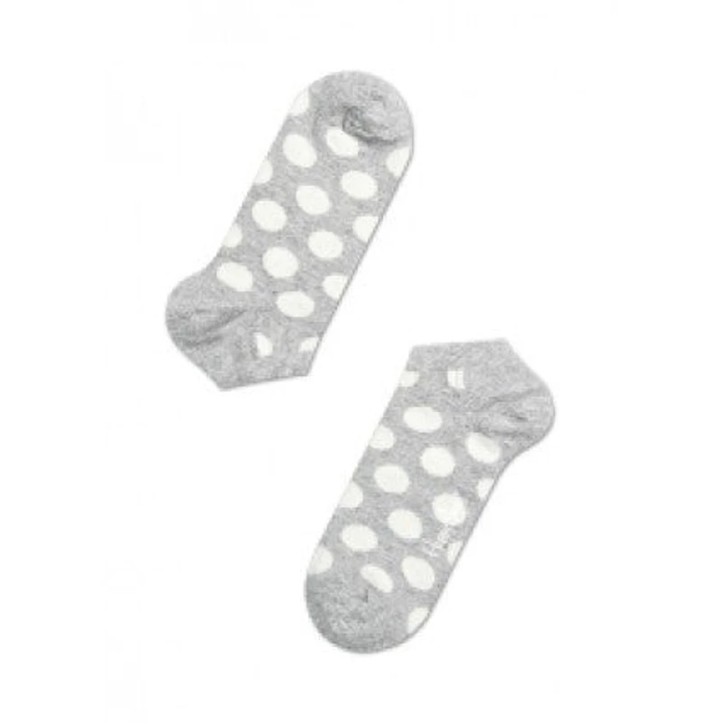 HAPPY SOCKS : GREY BIG DOT LOW CUT SOCK