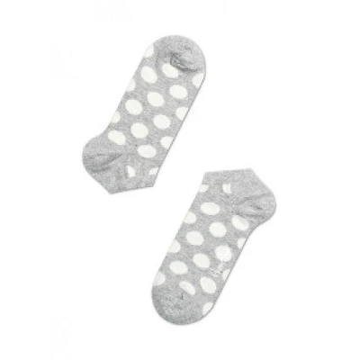 HAPPY SOCKS : GREY BIG DOT LOW CUT SOCK