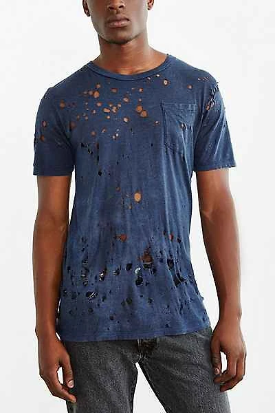 US RAGS : DESTROYED VINTAGE TEE NAVY