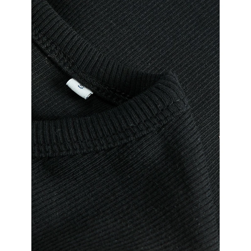 JJXX : Feline Long Sleeve Rib Tee - Black