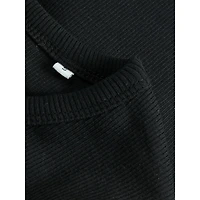 JJXX : Feline Long Sleeve Rib Tee - Black