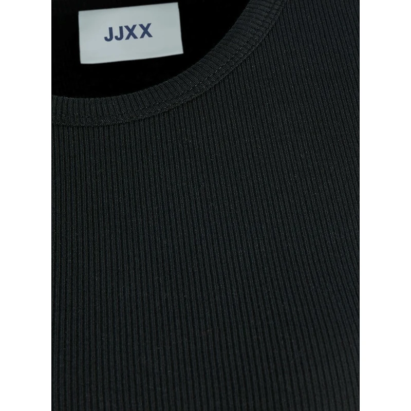 JJXX : Feline Long Sleeve Rib Tee - Black