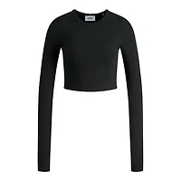 JJXX : Feline Long Sleeve Rib Tee - Black