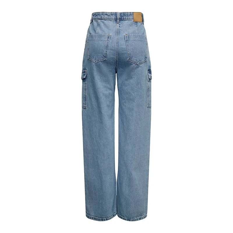 Only : Highwaist Wide Cargo Denim