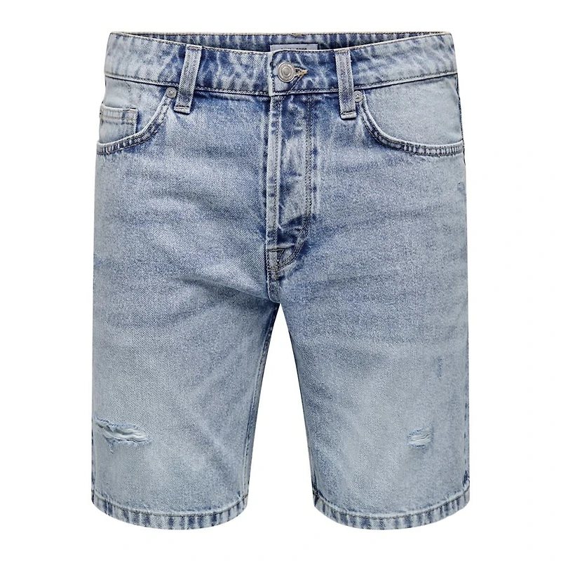 Only & Sons : Loose Fit Destroy Shorts