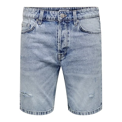 Only & Sons : Loose Fit Destroy Shorts