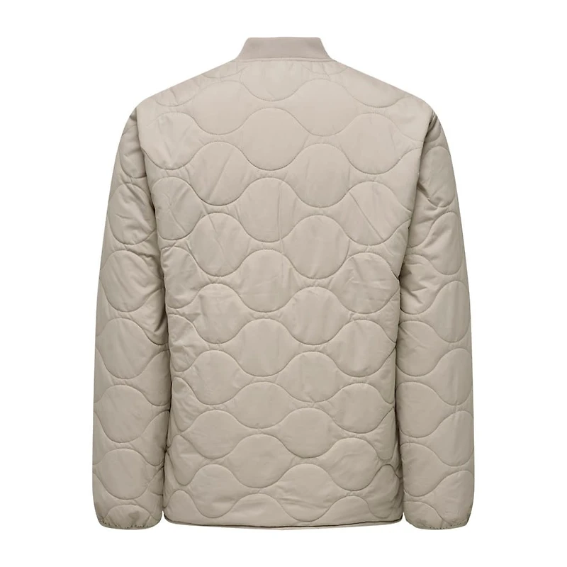 Only & Sons : Art Quilted Jacket - Silver Lining