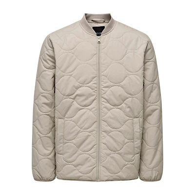 Only & Sons : Art Quilted Jacket - Silver Lining